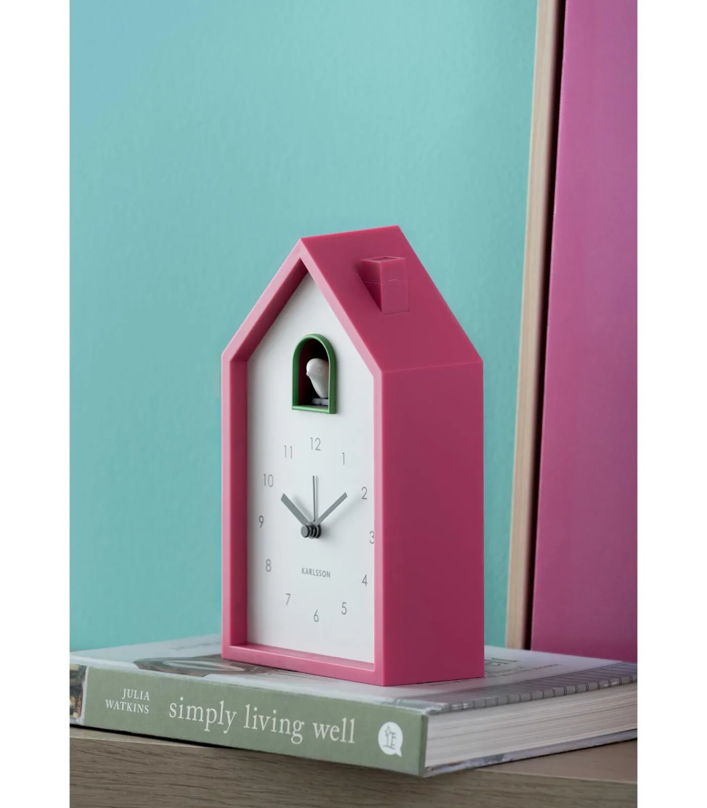 Outlet Wekker Modern Cuckoo - Helderroze - 6x12x20cm Klokken