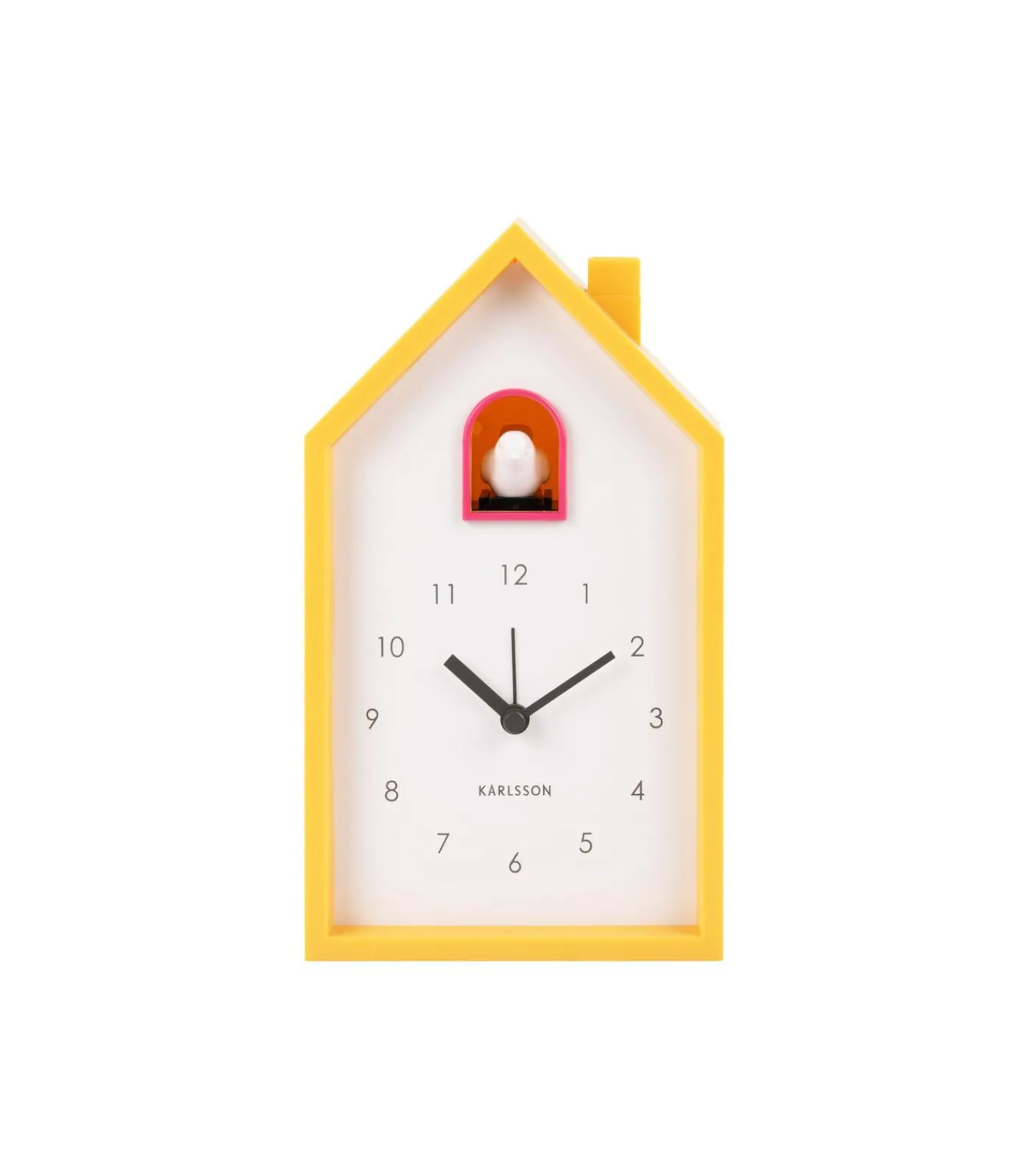 Best Wekker Modern Cuckoo - Heldergeel - 6x12x20cm Klokken