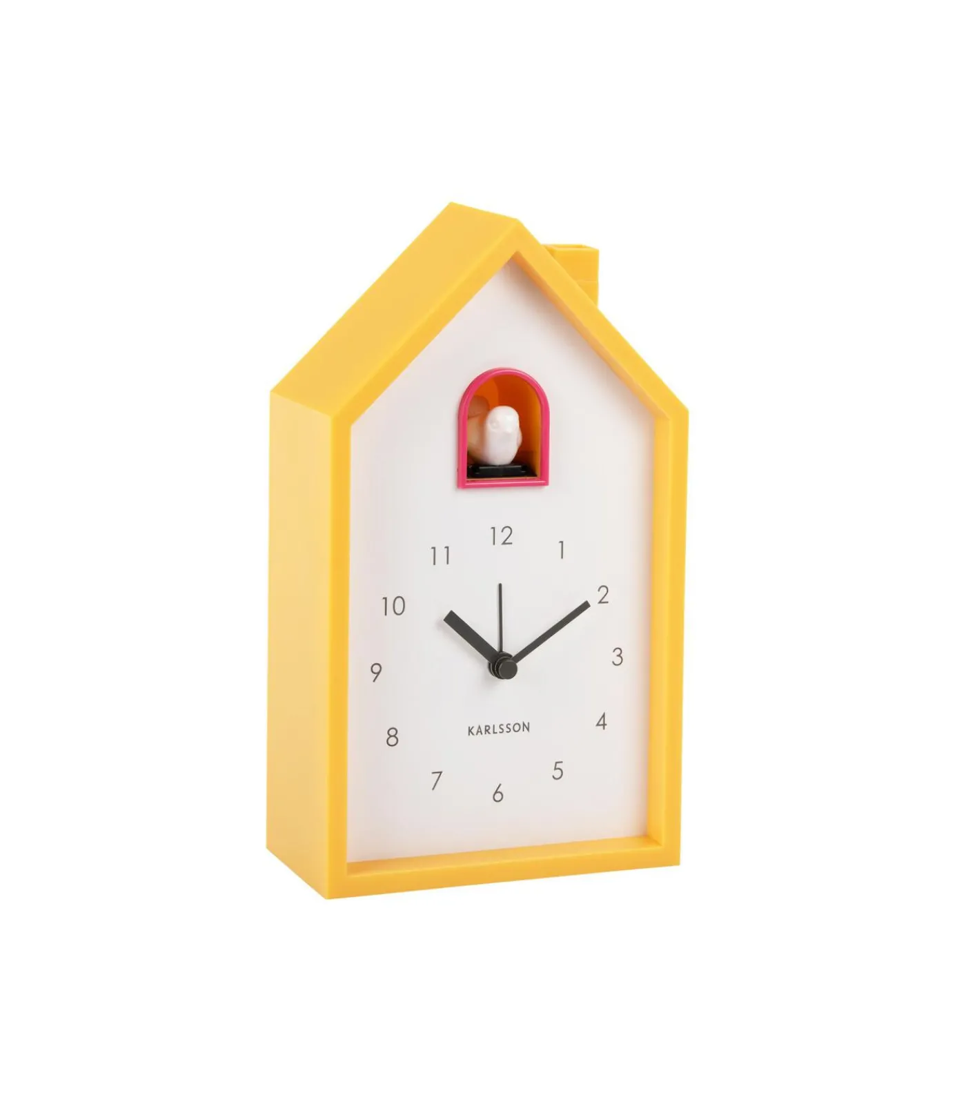 Best Wekker Modern Cuckoo - Heldergeel - 6x12x20cm Klokken