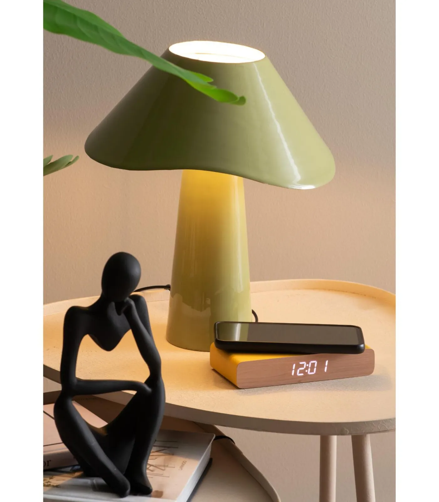 Online Wekker Retro Flat Led - Heldergeel - 16.1x7.6x3cm Klokken