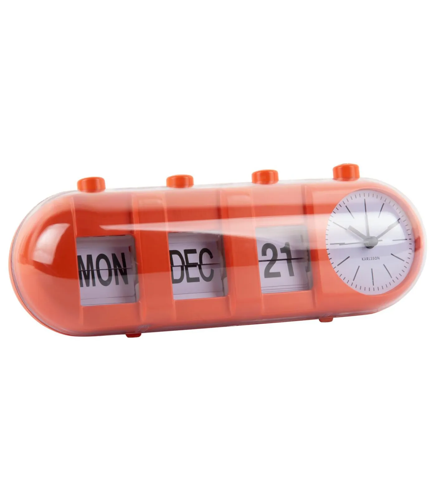 Hot Wekker Retro Tube - Helderoranje - 9x26x9.3cm Klokken