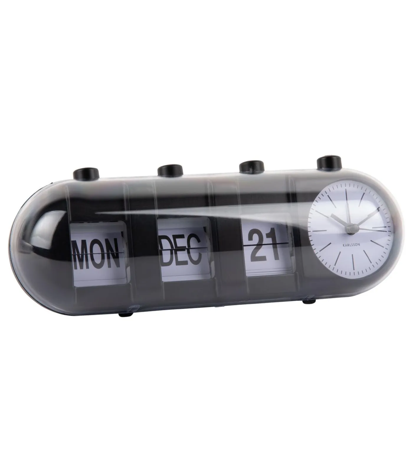 New Wekker Retro Tube - Zwart - 9x26x9.3cm Klokken