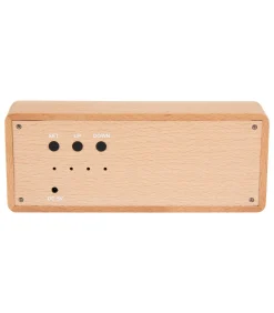 Discount Wekker Solid Wood Engraved - Lichthout - 20x4.5x8cm Klokken