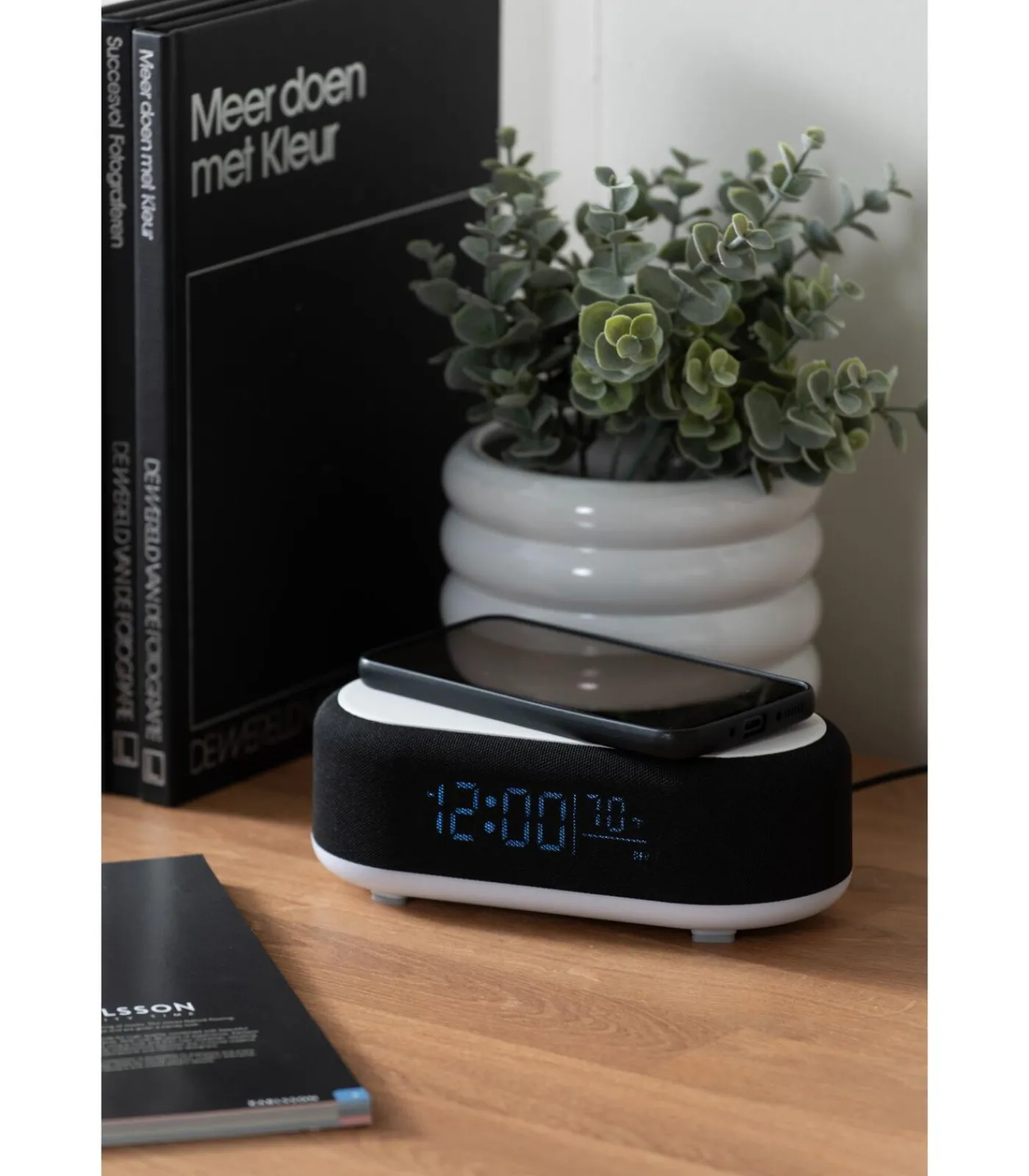 Discount Wekker Vogue - Zwart - 19.8x9.8x7cm Klokken