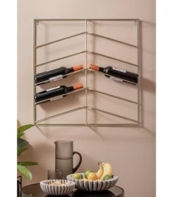 Best Wijnrek Cuadro - Lichtgoud - 67x7.5x66cm Keukenaccessoires