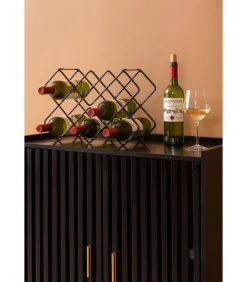 New Wijnrek Diamonds - Zwart - 40,5x15,5x27,5cm Keukenaccessoires