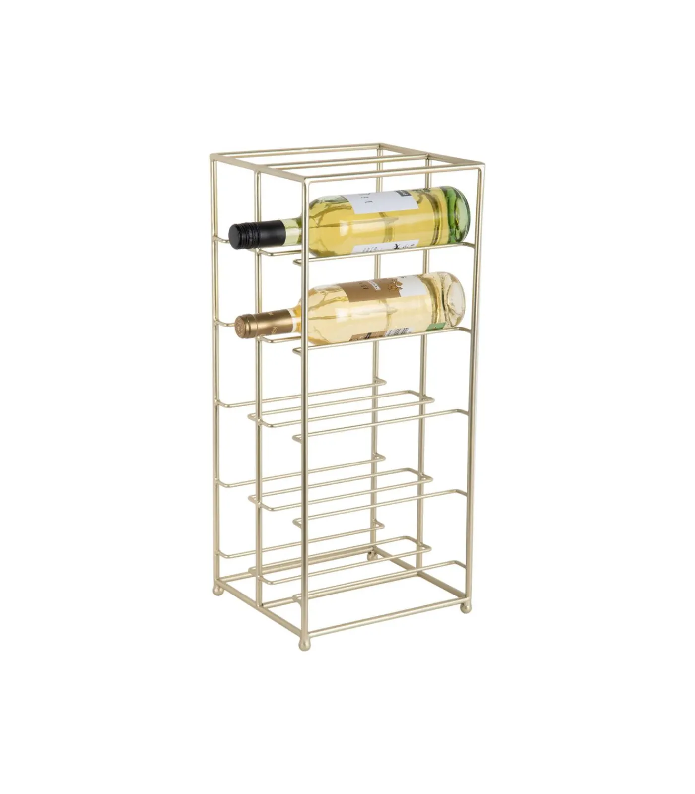 New Wijnrek Dual Floor - Goud geschilderd - 25x22.5x57cm Keukenaccessoires