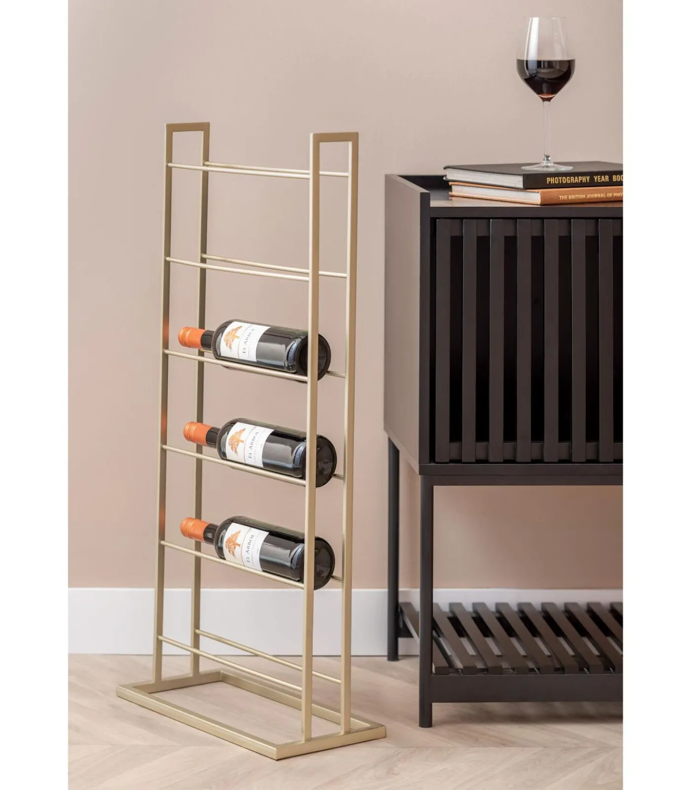 Sale Wijnrek Single Floor - Goud geschilderd - 38x20x84.5cm Keukenaccessoires