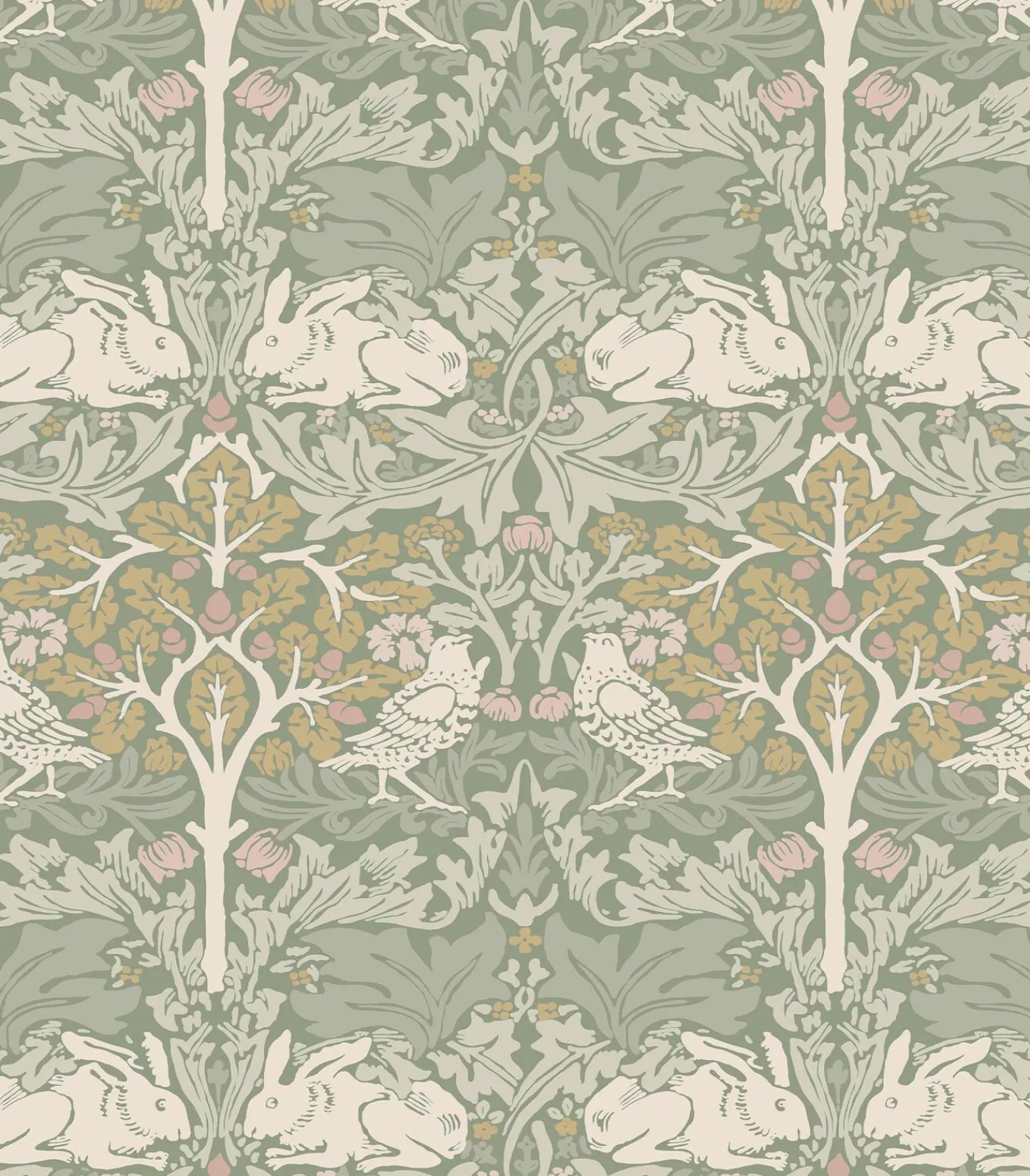 Clearance Vliesbehang - Brother Rabbit Sage - 1000x52 Wanddecoratie