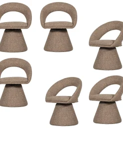 Best Winter Eetkamerstoel - Melange - Naturel - Set van 6 Stoelen