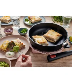 Discount EcoLite QXR Hapjespan inductie met afneembare greep - Ø240mm - H 70mm - Zwart Potten & Pannen