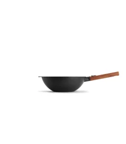 Clearance EcoLogic QXR Wok inductie met houten afneembare greep - Ø280mm - H 100mm - Zwart Potten & Pannen