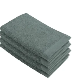 Online 6x Remade Cotton Gastendoekjes Donker Groen Handdoeken