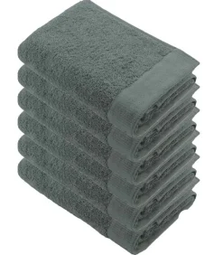 Outlet 6x Remade Cotton Handdoeken 50x100 cm Donker Groen Handdoeken