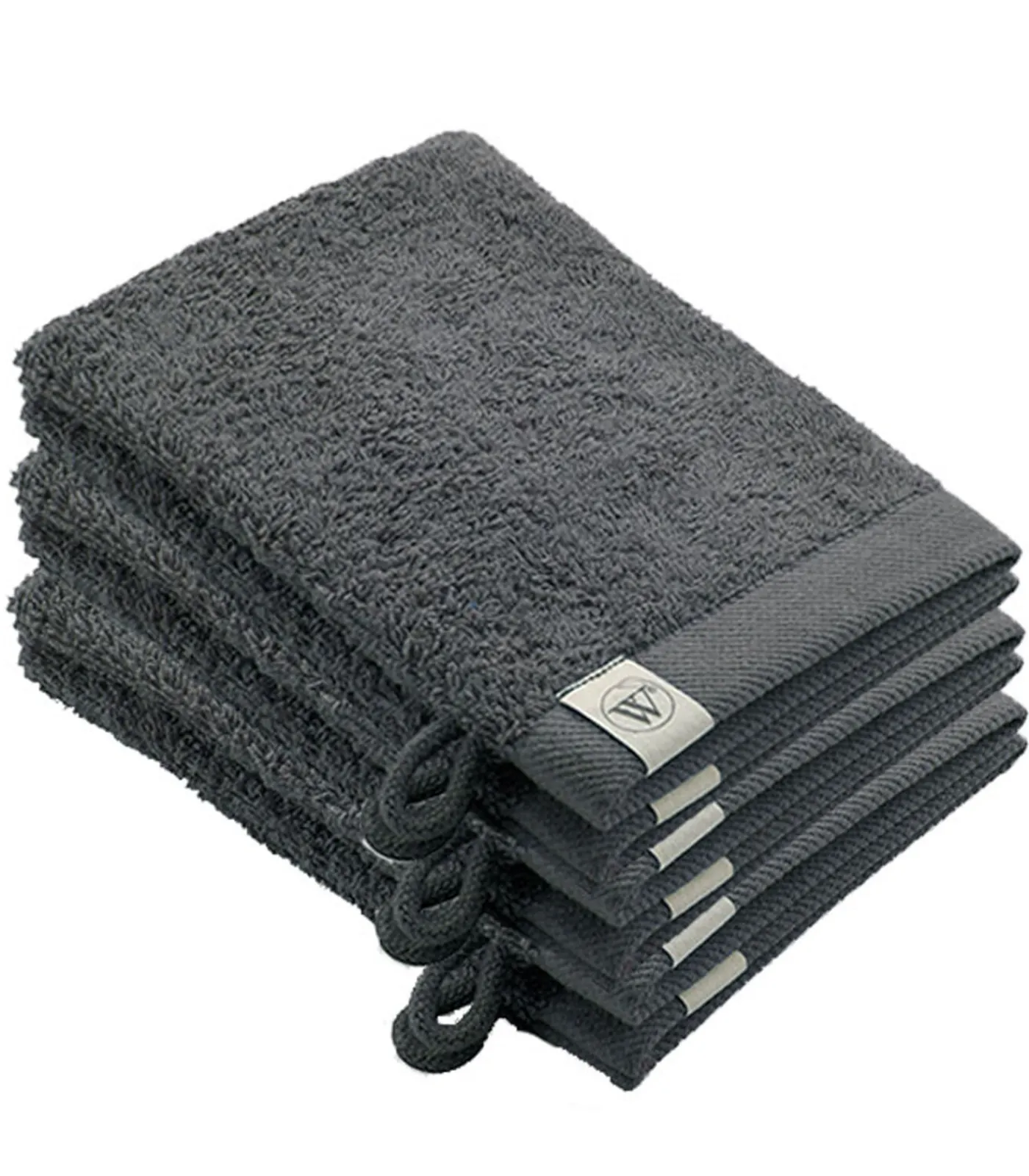 6x Remade Cotton Washandjes Grijs Washandjes