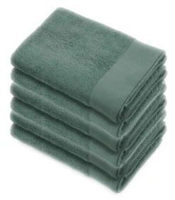 Discount 6x Soft Cotton Handdoeken 50x100 cm Legergroen Handdoeken