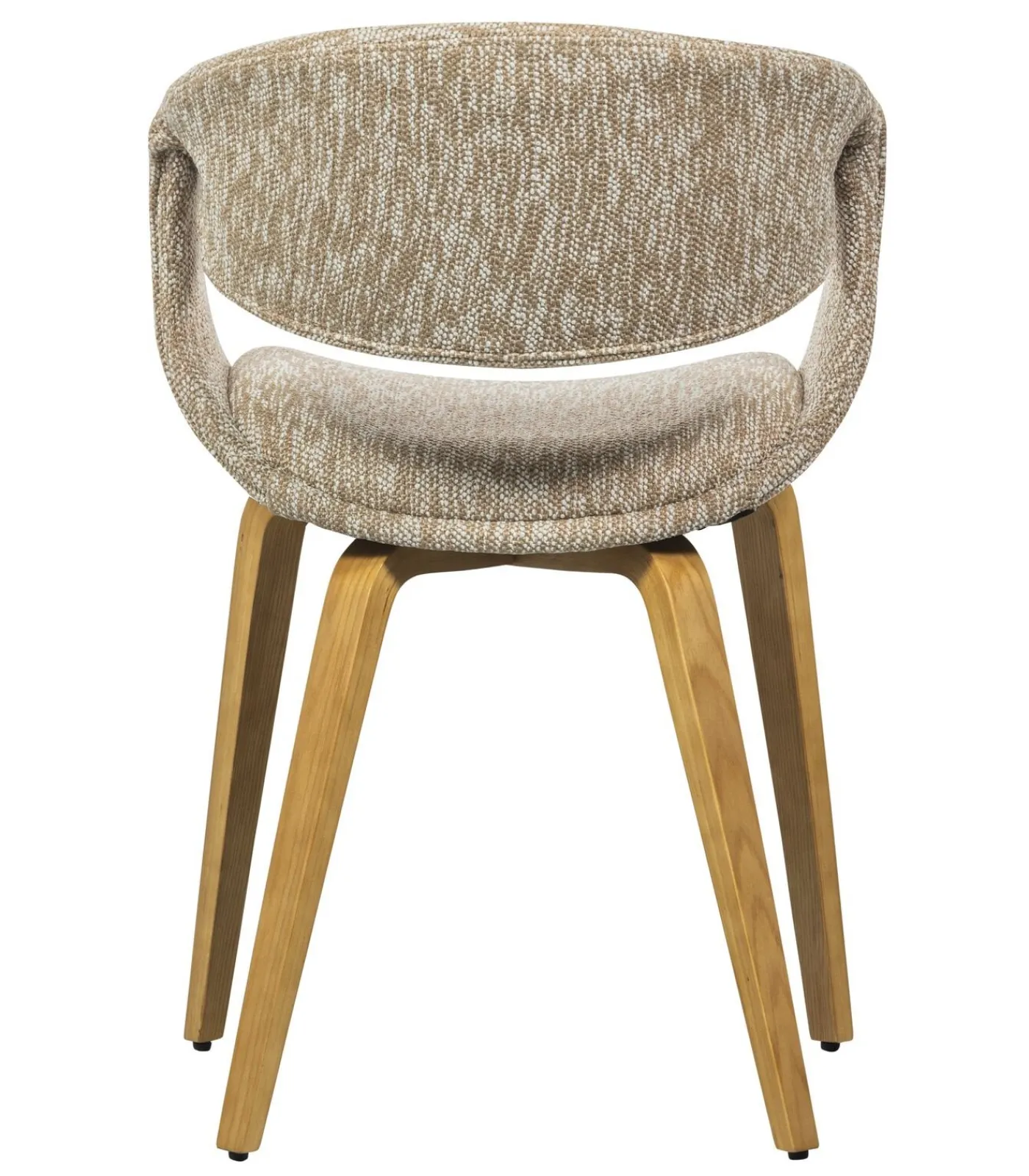 New Yossi Eetkamerstoelen Met Houten Naturel Poot - Zand - Set van 6 Stoelen