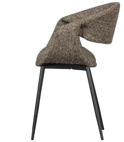 New Yossi Eetkamerstoelen Metalen Zwarte Poot - Bruin - Set van 6 Stoelen