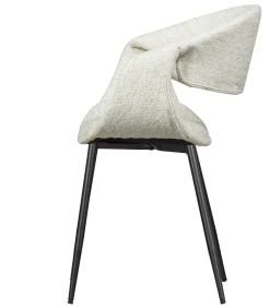 Online Yossi Eetkamerstoelen Metalen Zwarte Poot - Naturel - Set van 6 Stoelen