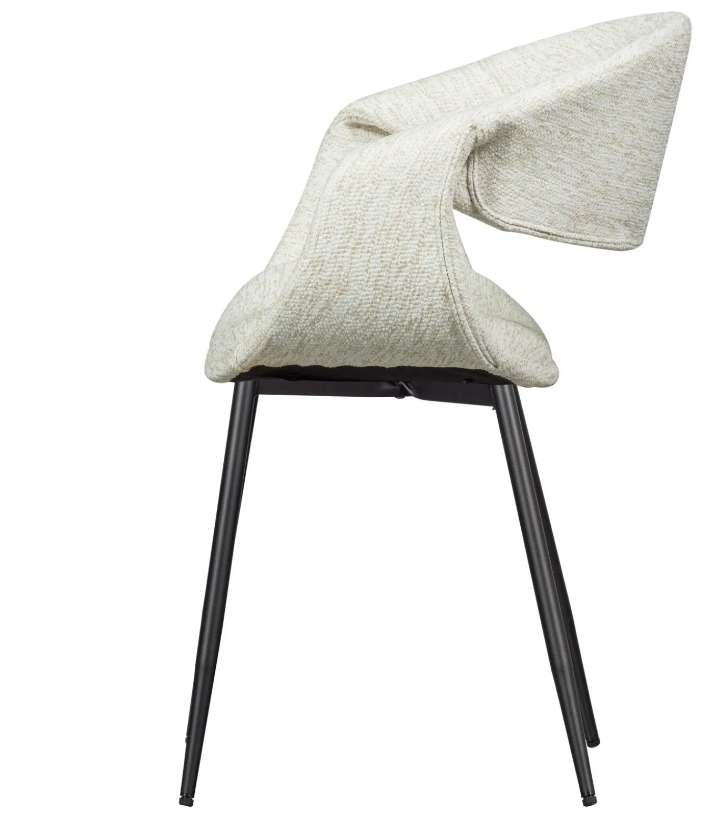Online Yossi Eetkamerstoelen Metalen Zwarte Poot - Naturel - Set van 6 Stoelen