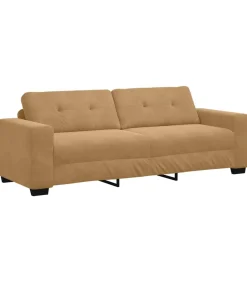 Online 3-Zits Sofa met kussen Bruin Fluweel Zetels