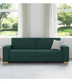 New 3-Zits Sofa met kussen Donkergroen 220 x 78 x 84 cm Stof Zetels