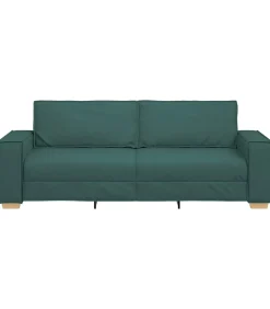 New 3-Zits Sofa met kussen Donkergroen 220 x 78 x 84 cm Stof Zetels