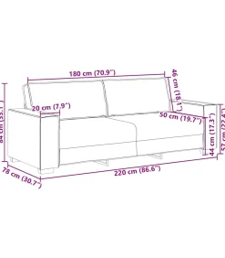 New 3-Zits Sofa met kussen Donkergroen 220 x 78 x 84 cm Stof Zetels