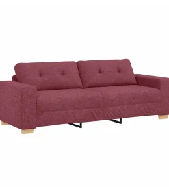 Best 3-Zits Sofa met kussen Wijnrood Stof Zetels