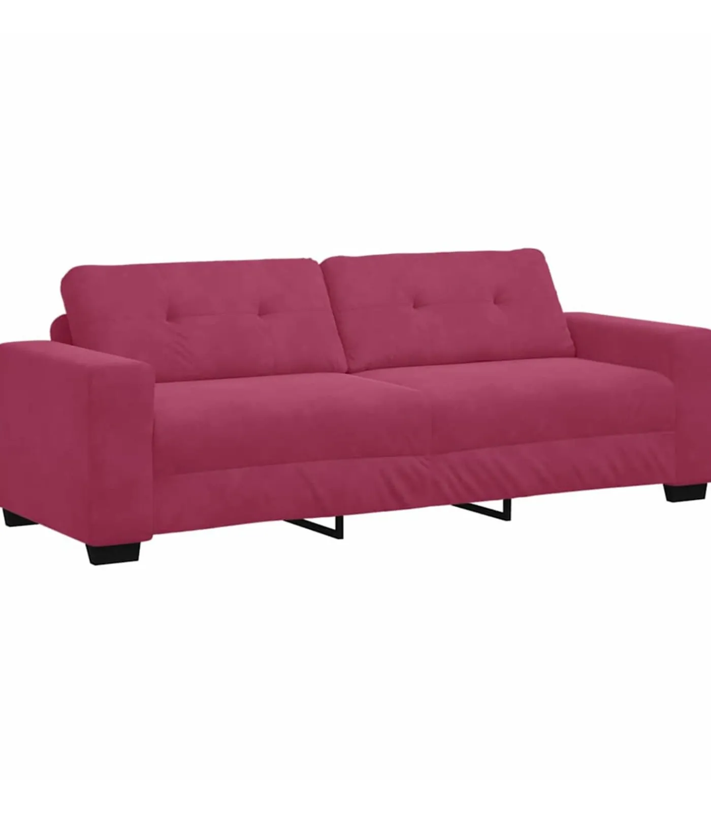 Best 3-Zits Sofa met kussen Wijnrood Fluweel Zetels
