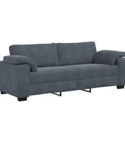 Online 3-zitsbank 178 cm fluweel donkergrijs Zetels