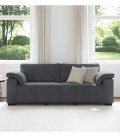 Online 3-zitsbank 178 cm fluweel donkergrijs Zetels