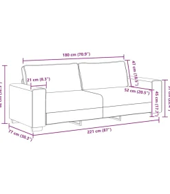 Best 3-zitsbank 180 cm stof donkergrijs Zetels