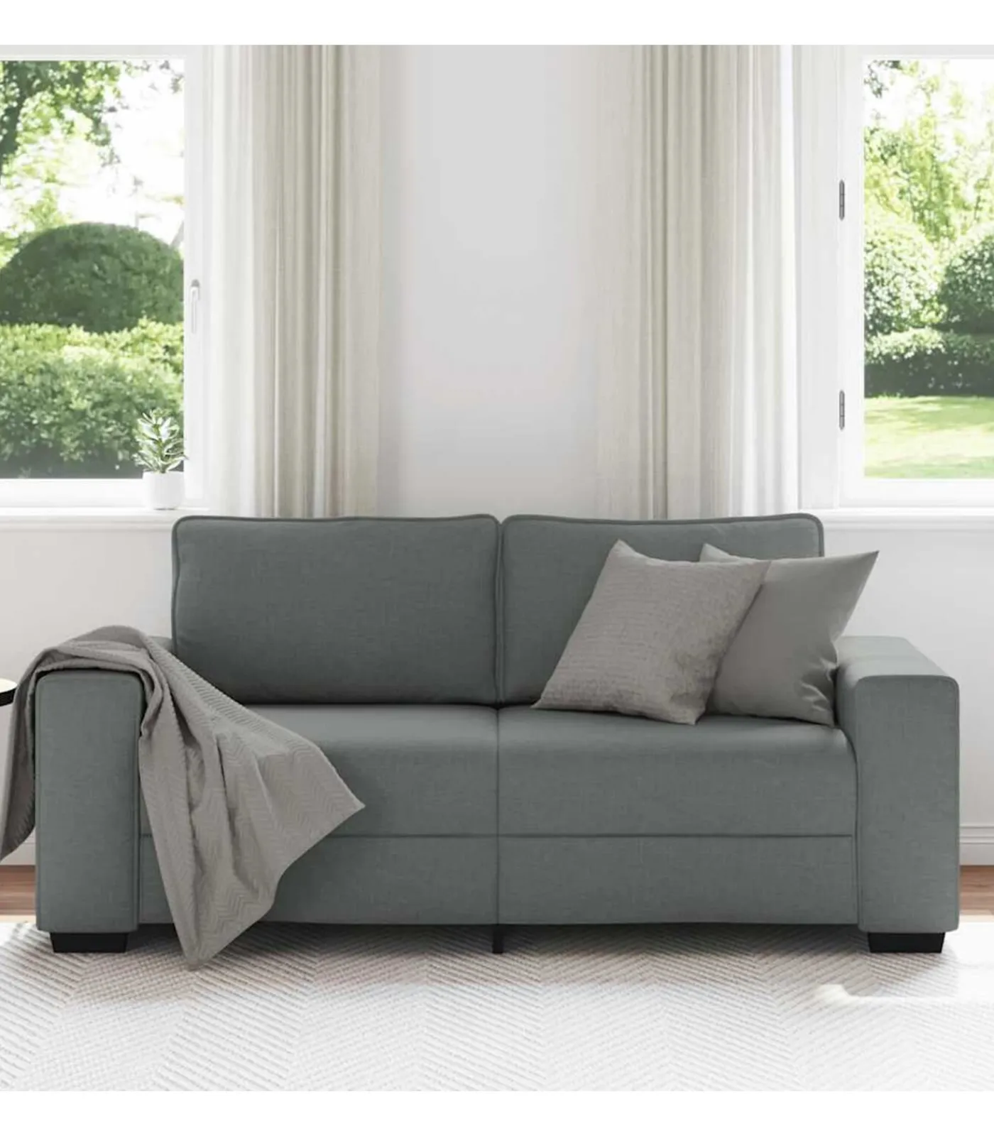 Clearance 2-zitsbank 140 cm stof donkergrijs Zetels