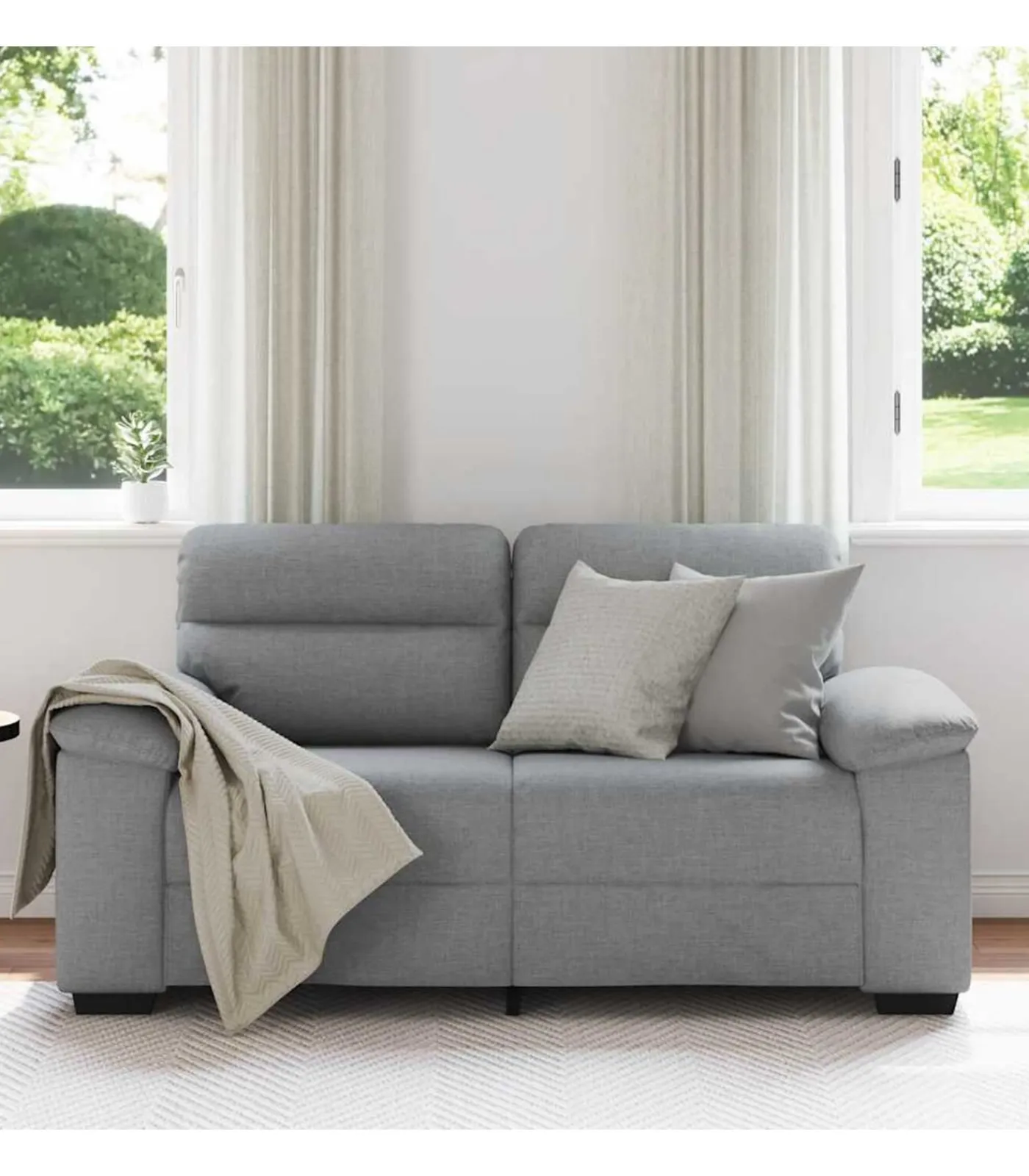 Outlet 2-zitsbank 120 cm stof lichtgrijs Zetels