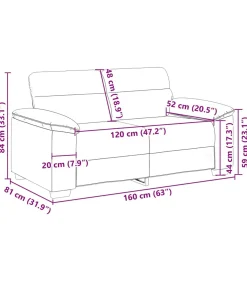 Outlet 2-zitsbank 120 cm stof lichtgrijs Zetels