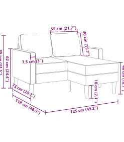 Clearance 2-zitsbank met chaise L-vorm donkergroen 125 cm fluweel Zetels