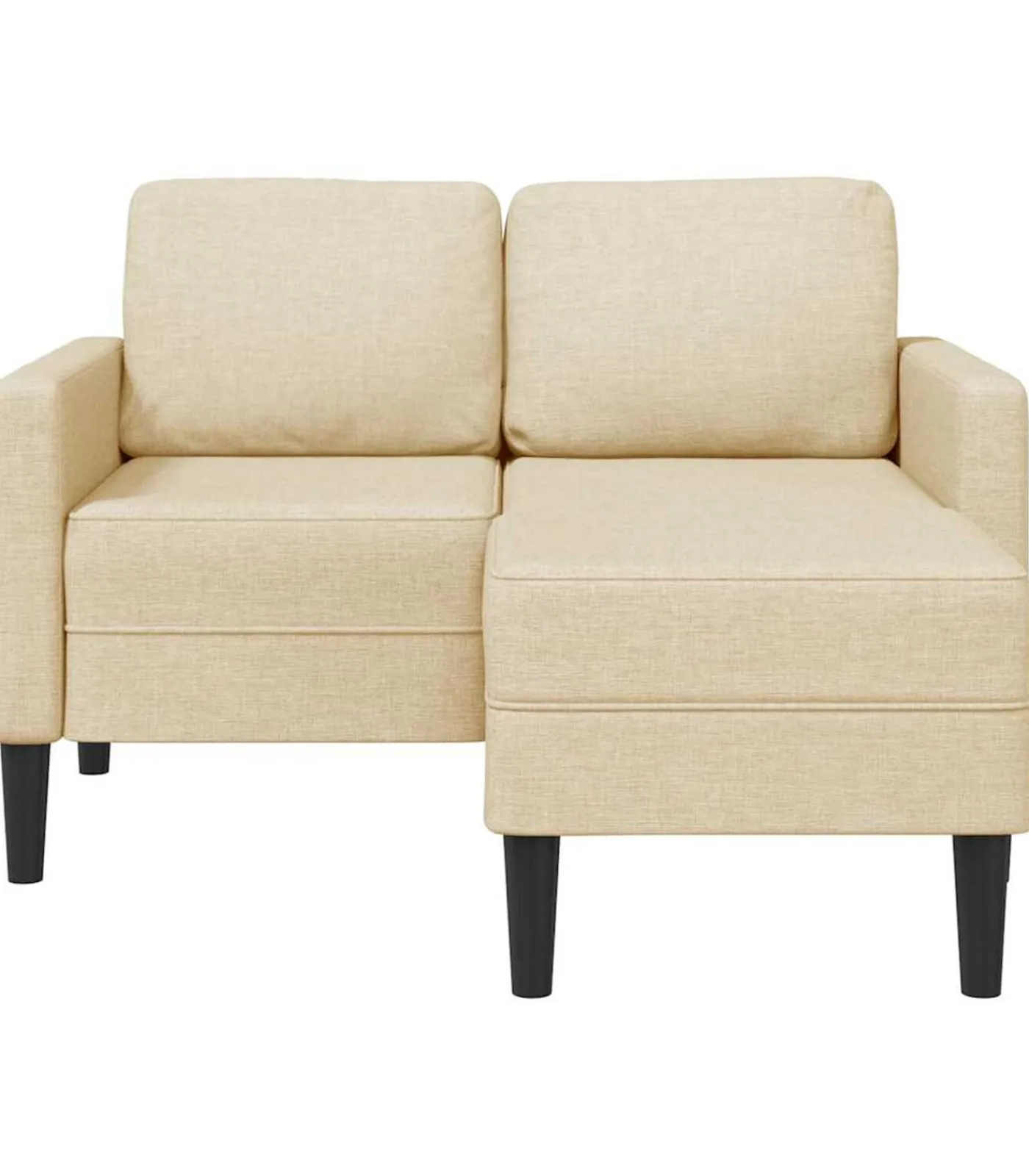 Best 2-zitsbank met ligstoel L-vormig crèmekleurig stof 125 cm Zetels