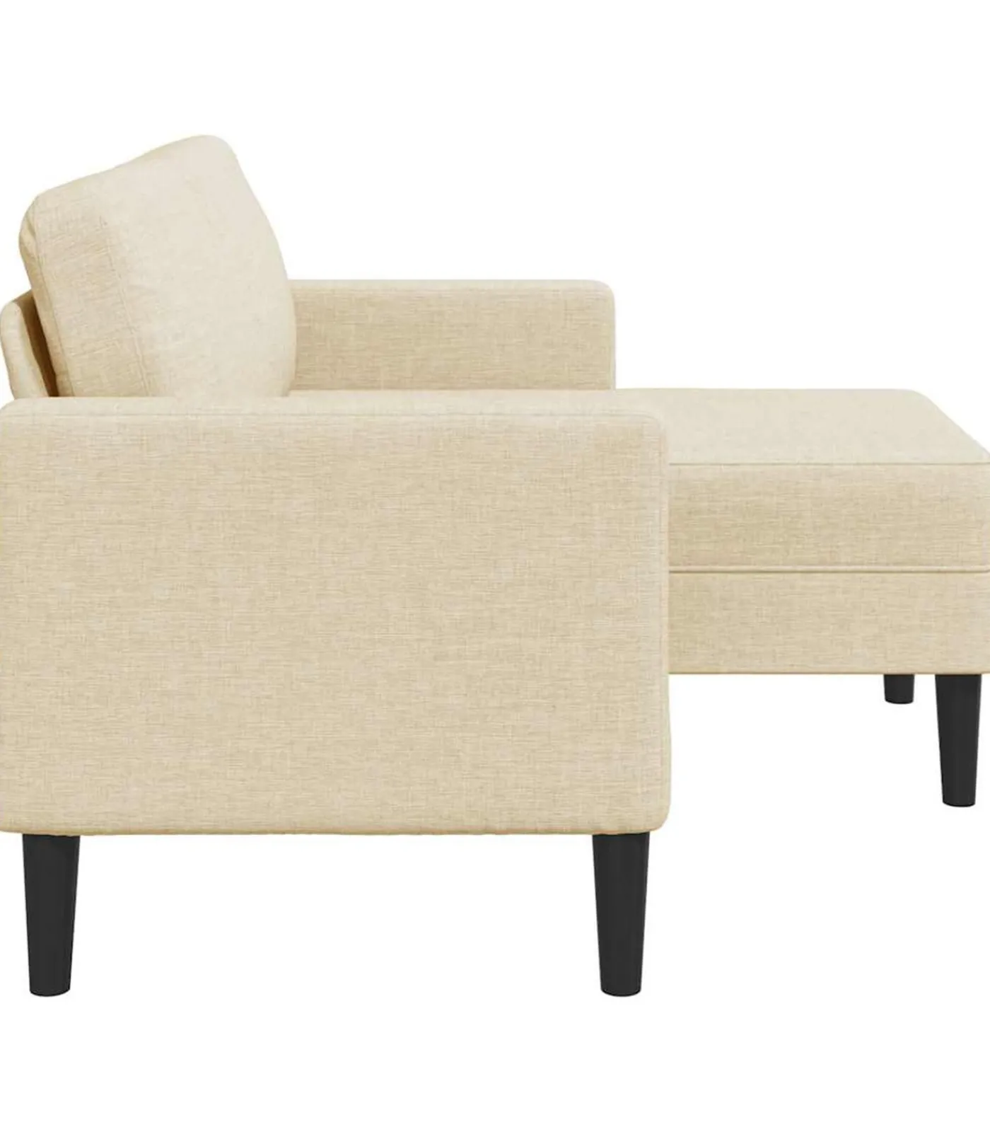 Best 2-zitsbank met ligstoel L-vormig crèmekleurig stof 125 cm Zetels