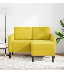Clearance 2-zitsbank met ligstoel L-vormig 125 cm fluweel geel Zetels