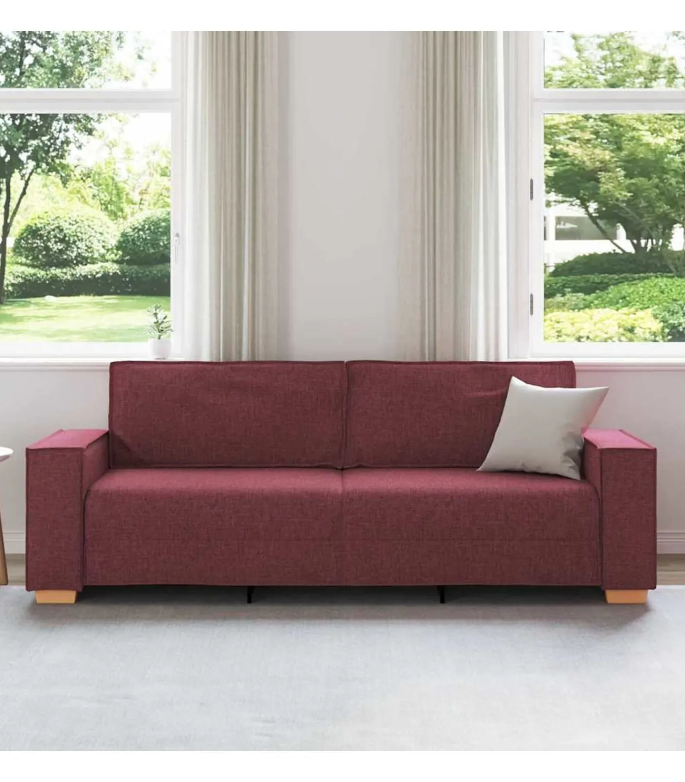 Outlet 3-zitsbank Wijnrood 180 cm Stof Zetels